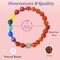 LOVENSPIRE 7 Chakra Rudraksha Bracelet with Buddha Head Natural Crystal Healing Stone Beaded Stretch Bracelet for Yoga Meditation Prayer Jewelry Gift for Men Women